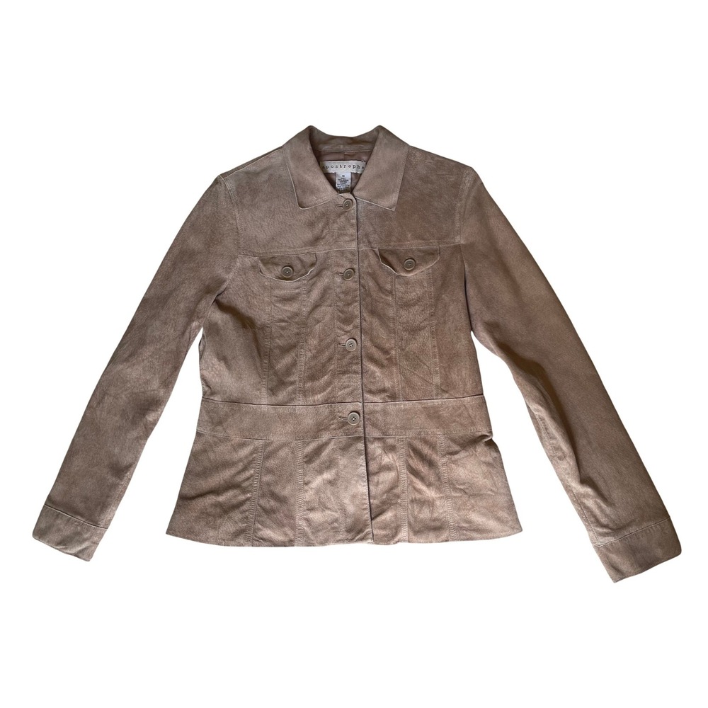 Vtg Apostrophe Genuine Suede Leather Jacket
